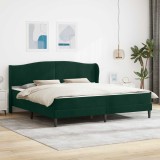 vidaXL Cadru de pat cu headboard Verde &icirc;nchis 200 x 200 cm Catifea 3415228