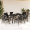 VidaXL Set mobilier de grădină cu perne, 7 piese, gri, poliratan 3212135