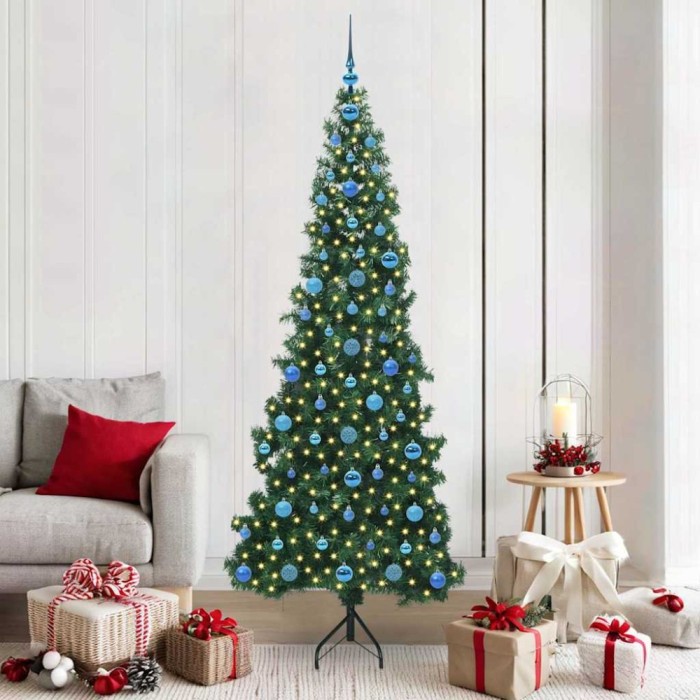 vidaXL Pom de Crăciun Artificial pentru Colț Verde 210 cm PVC și Metal 3397283