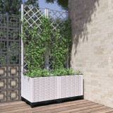 VidaXL Jardinieră de grădină cu spalier, alb, 80x40x136 cm, PP