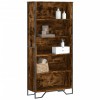 Biblioteca Gossi Stejar Fumuriu 80x31x169 cm Lemn prelucrat Rafturi Depozitare Living Room