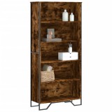 Biblioteca Gossi Stejar Fumuriu 80x31x169 cm Lemn prelucrat Rafturi Depozitare Living Room