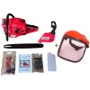 Drujba pe benzina Super Power Plus Red Edition, 9.8 CP, lama 40 cm + lant 32 dinti + Cadou Casca protectie cu viziera