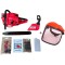Drujba pe benzina Super Power Plus Red Edition, 9.8 CP, lama 40 cm + lant 32 dinti + Cadou Casca protectie cu viziera