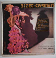 BOX 3 discuri vinil Electrecord cu pliant - Bizet - Carmen (drama lirica) foto