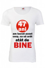 TRICOU DAMA IMPRIMEU DTG 47 ANI foto