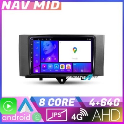 Navigatie Smart For Two 2010 2015 KIT Smart10 EDOTEC-LITE Android Ecran 720P Octa Core 4 64 Carplay CarStore Technology foto