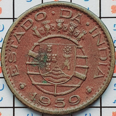 India Portugheza 10 Centavos 1959 - km 30 - A032 foto