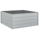 Cumpara ieftin Strat inaltat de gradina argintiu 100x100x45cm otel galvanizat
