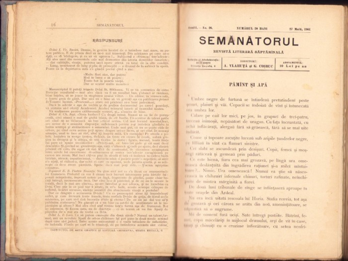 1010SPN Semănătorul colegat 32 numere anii 1901-1903 include numărul 1 anul I