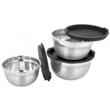 Set 3 caserole din inox cu capace din plastic,Grunberg GR2429