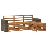 vidaXL Set de canapele de exterior 4 pcs natural 3384215
