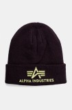 Alpha Industries caciula culoarea violet, din tesatura neteda