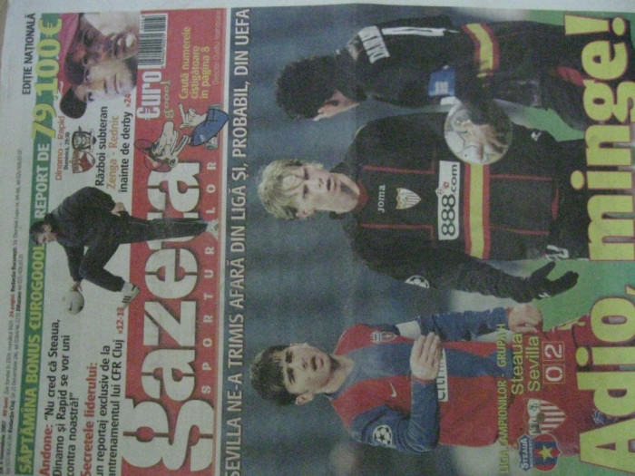FCSB (Steaua) Bucuresti - Sevilla 0-2 (8 noiembrie 2009) GSP
