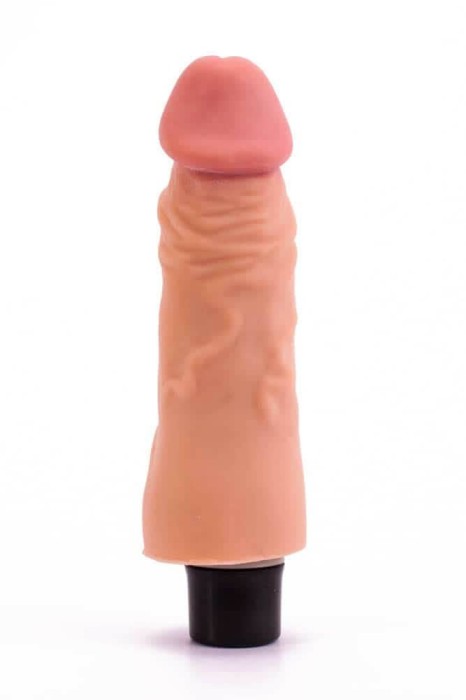 Vibrator Realistic Real Softee, 10 viteze, impermeabil, TPE, [18cm x 3,9cm]#