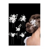 Cumpara ieftin Ace Par Mireasa, Model cu Pietre 3 x 11cm, Argintii , 5 buc - 60169