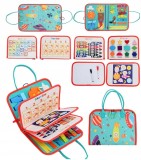 CARTE EDUCAȚIONALĂ CREATIVĂ DIN FELT MONTESSORI 8-&icirc;n-1 JOACĂ-TE ȘI &Icirc;NVĂȚĂ