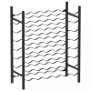 Suport sticle de vin pentru 48 de sticle, negru, metal