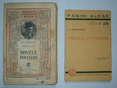 LOT 2 carti Caragiale Novele, povestiri, Proza literara, anii 30, nuvele foto