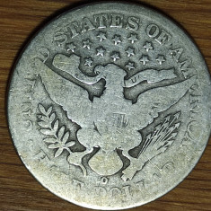 SUA - moneda istorica - Barber Half 1/2 Dollar 1906 O - argint 900 - cu uzura
