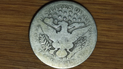 SUA - moneda istorica - Barber Half 1/2 Dollar 1906 O - argint 900 - cu uzura foto