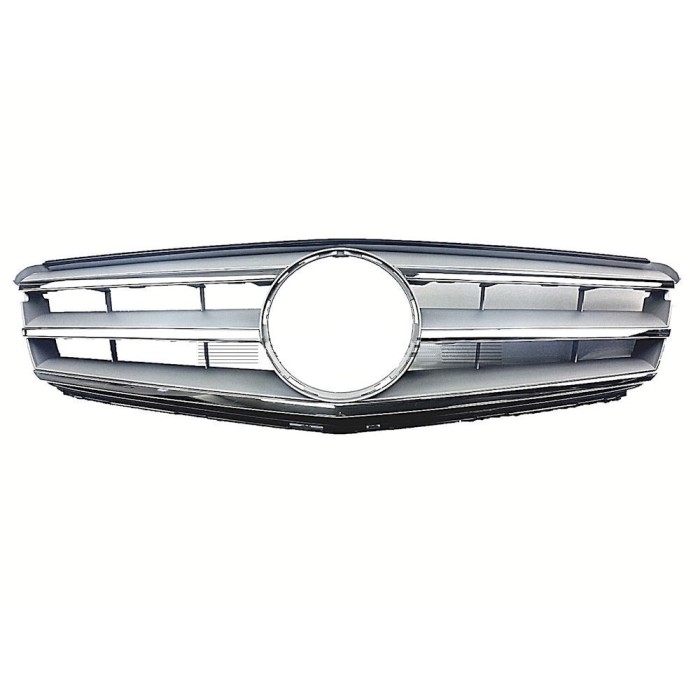 Grila radiator Mercedes Clasa C (W204), 03.2007-03.2011, crom/gri, 507005-1