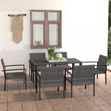 Cumpara ieftin Gossi set mobilier de gradina, 7 piese, gri, poliratan