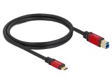 Cablu USB B la USB C aurit 1m negru 24AWG 28AWG DELOCK 80612