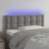 VidaXL Tăblie de pat cu LED, gri deschis, 80x5x78/88 cm, catifea