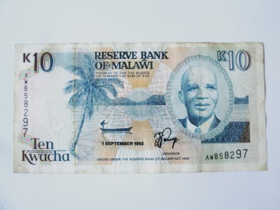 Malawi 10 Kwacha 1992 la aproape jumatate de pret foto