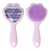 Perie de par pentru copii cu model laba de pisica, Lila, 15,5x7,5cm, CMCLASS