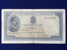 Bancnote Romania - 500 lei 1936 - seria 0424051 Traian (starea care se vede) foto