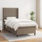 vidaXL Pat box spring cu saltea, gri taupe, 100x200 cm, textil 3131573