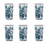 Set 6 pahare servire bauturi reci, Albastru-Transparent, 570 ml, Oem