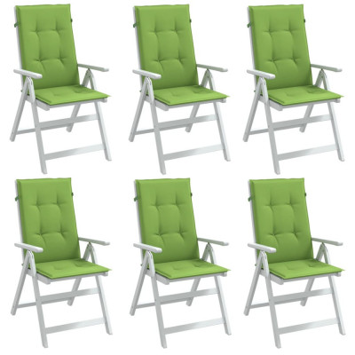vidaXL Perne scaun spătar &amp;icirc;nalt 6 buc. melanj verde 120x50x4 cm textil foto