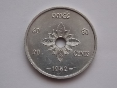 20 CENTS 1952 LAOS foto