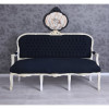Sofa baroc din lemn masiv alb cu tapiterie din catifea neagra CAT361K49, Paturi si seturi dormitor