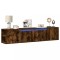 Gossi dulap tv de perete cu lumini led stejar fumuriu 180x31x39,5 cm