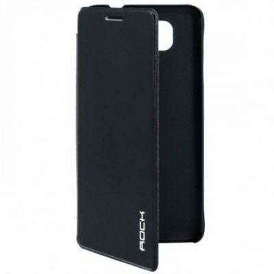 Husa Flip Carte Rock Uni Samsung Galaxy Alpha Negru foto