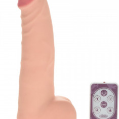 Vibrator All-in-One Remote Control Vibratii-Rotatii-Incalzire Silicon USB Natural 19 cm