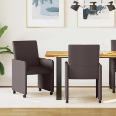 vidaXL Scaune de dining 2 pcs Maro &icirc;nchis 57 x 66 x 94 cm țesătură