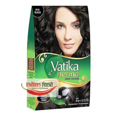 Vatika Henna Hair Colour - RIch Black (Vopsea de Par cu Henna Negru) 60g foto