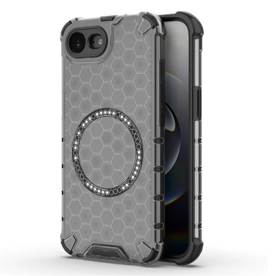 Husa transparenta iPhone 16e Techsuit HoneyComb Shield MagSafe, negru foto