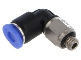 Racord push-in unghi 0,95-10bar alamă nichelată și plastic