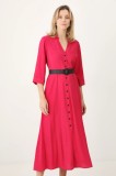 Medicine rochie culoarea roz, midi, evazată