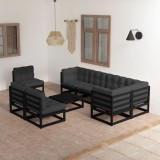 VidaXL Set mobilier de grădină cu perne, 9 piese, lemn masiv de pin 3076683