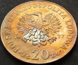 Moneda comemorativa 20 ZLOTI - POLONIA, anul 1977 * cod 1554 = patina super, Europa