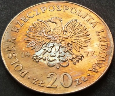 Moneda comemorativa 20 ZLOTI - POLONIA, anul 1977 * cod 1554 = patina super foto
