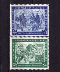 ✅ (S39)Germania 1948 -Emisiunile Aliatilor &quot; Targul de primavara Leipzig&quot; ,serie Mi. 967/968 ,MNH ( posibile mici cute )