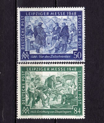 ✅ (S39)Germania 1948 -Emisiunile Aliatilor &amp;quot; Targul de primavara Leipzig&amp;quot; ,serie Mi. 967/968 ,MNH ( posibile mici cute ) foto